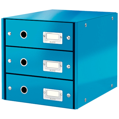 Artikelbild für LEITZ Schubladenbox Click & Store blau 60480036, DIN A4 mit 3 Schubladen, 1 St., Artikelnummer 211476