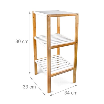 Artikelbild 4 für relaxdays Badregal braun/weiß 33,0 x 34,0 x 80,0 cm, Artikelnummer 448742
