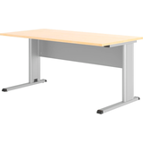 Artikelbild 1 für HAMMERBACHER Inader Schreibtisch ahorn rechteckig, C-Fuß-Gestell silber 160,0 x 80,0 cm, Artikelnummer 842068