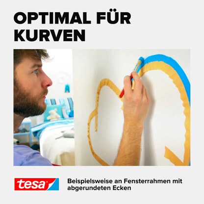 Artikelbild 6 für tesa KURVEN Kreppband beige 25,0 mm x 25,0 m 1 Rolle, Artikelnummer 723959
