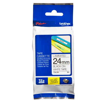 Artikelbild 2 für brother Schriftband TZe-251 TZE251, 24 mm, schwarz auf weiß, 1 St., Artikelnummer 653220