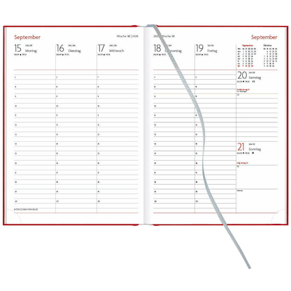 Artikelbild 3 für Lediberg Buchkalender Wochenplaner 2026 weinrot, 1 St., Artikelnummer 550568
