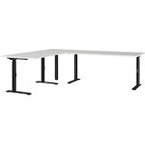 Artikelbild 1 für GERMANIA Agenda Office Schreibtisch lichtgrau L-Form, C-Fuß-Gestell schwarz 200,0 x 240,0 cm, Artikelnummer 661864