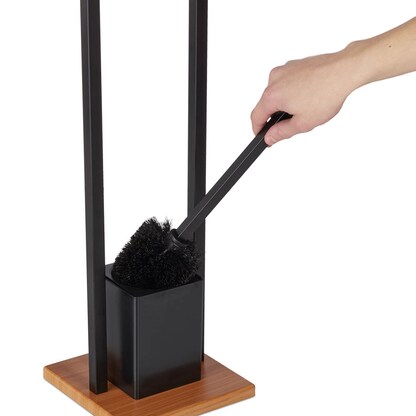 Artikelbild 8 für relaxdays WC-Garnitur schwarz, braun Metall, 1 St., Artikelnummer 361432