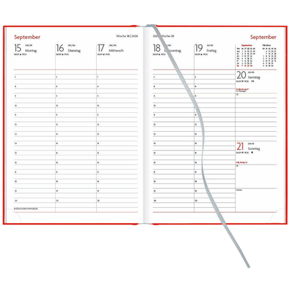 Artikelbild 3 für Lediberg Buchkalender Wochenplaner 2026 rot, 1 St., Artikelnummer 550578