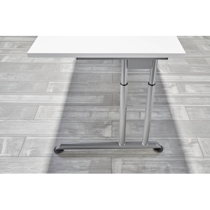 Artikelbild 5 für HAMMERBACHER ZS16 höhenverstellbarer Schreibtisch weiß rechteckig, C-Fuß-Gestell silber 160,0 x 80,0 cm, Artikelnummer 992354