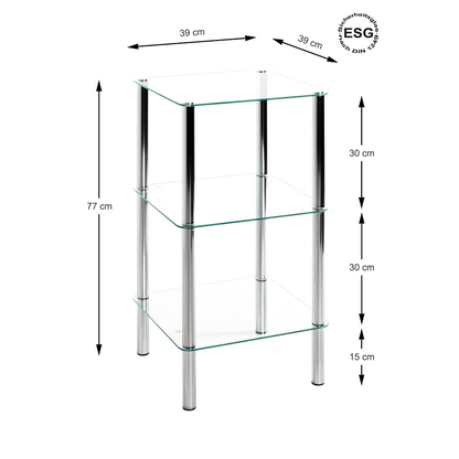 Artikelbild 4 für HAKU Möbel Badregal keine 90239 silber 39,0 x 39,0 x 77,0 cm, Artikelnummer 558991