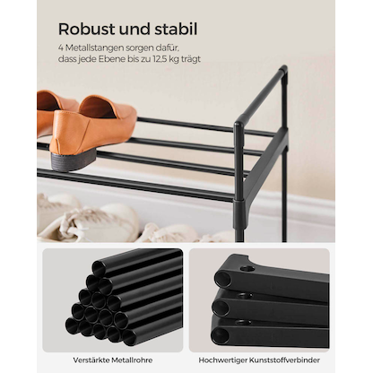 Artikelbild 7 für SONGMICS Schuhregal schwarz 116,0 x 30,0 x 55,0 cm, 1 St., Artikelnummer 261327