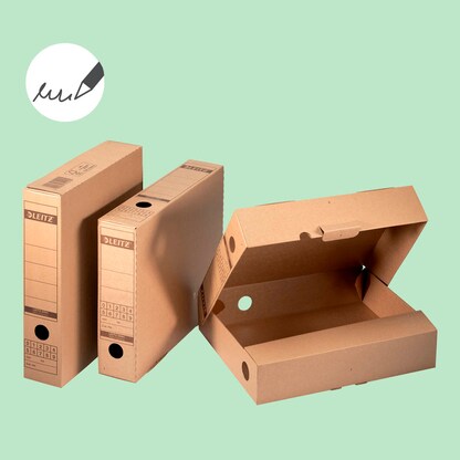 Artikelbild 4 für LEITZ Archivboxen 6084 braun 7,0 x 26,5 x 32,5 cm, 10 St., Artikelnummer 665968