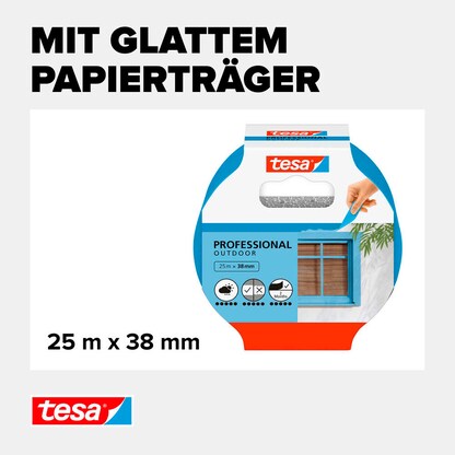 Artikelbild 5 für tesa PROFESSIONAL OUTDOOR Kreppband blau 38,0 mm x 25,0 m 1 Rolle, Artikelnummer 723696