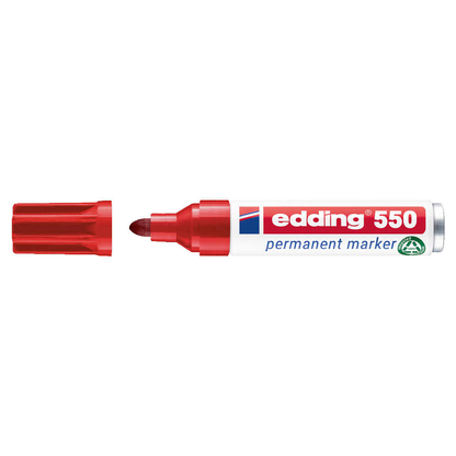 Artikelbild 2 für edding 550 Permanentmarker rot 3,0 - 4,0 mm, 1 St., Artikelnummer 185066