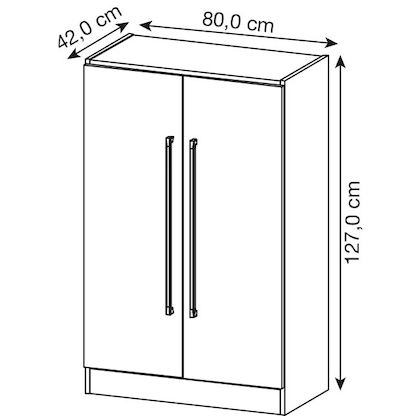 Artikelbild 2 für HAMMERBACHER Aktenschrank Akandia, V7550/5/5/NU lichtgrau 2 Fachböden 80,0 x 42,0 x 127,0 cm, Artikelnummer 671933