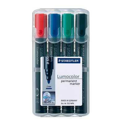 Artikelbild 2 für STAEDTLER Lumocolor Permanentmarker farbsortiert 2,0 mm, 4 St., Artikelnummer 455337