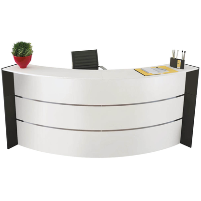 Artikelbild für Kerkmann Empfangstheke BARI gebogen, weiß, anthrazit 257,5 x 122,5 x 112,0 cm, Artikelnummer 690356