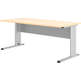 Artikelbild 1 für HAMMERBACHER Inader Schreibtisch ahorn rechteckig, C-Fuß-Gestell silber 180,0 x 80,0 cm, Artikelnummer 842094