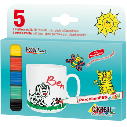 Artikelbild für KREUL Hobby Line Porzellanstifte farbsortiert 1,0 - 3,0 mm, 5 St., Artikelnummer 114928