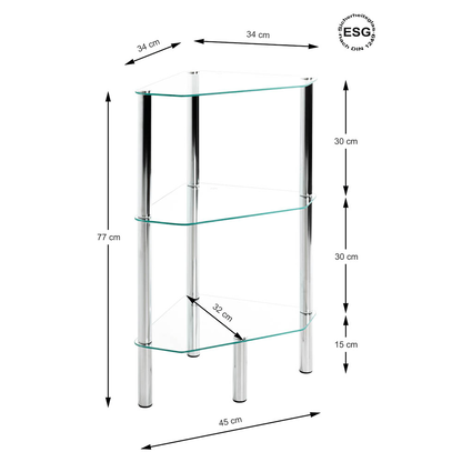 Artikelbild 5 für HAKU Möbel Eckregal chrom 46,0 x 32,0 x 77,0 cm, 1 St., Artikelnummer 559127