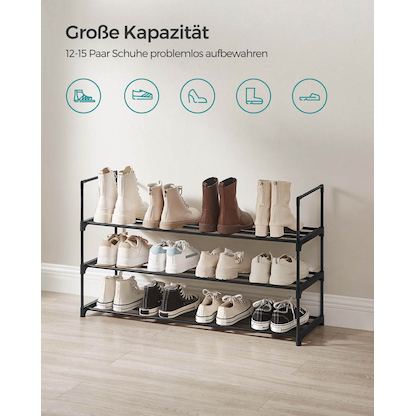 Artikelbild 7 für SONGMICS Schuhregal schwarz 92,0 x 30,0 x 55,0 cm, 1 St., Artikelnummer 260879