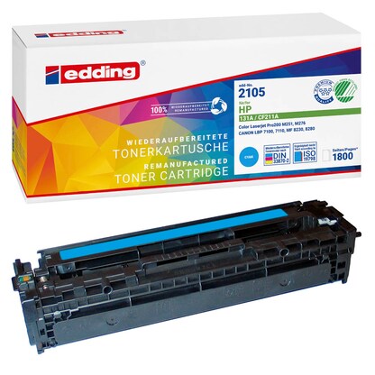 Artikelbild für edding EDD-2105 cyan Toner kompatibel zu HP 131A (CF211A), Artikelnummer 283958