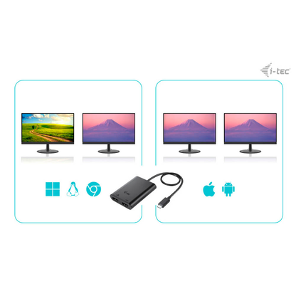 Artikelbild 10 für i-tec® C31DUAL4K60HDMI USB C/HDMI Adapter, Artikelnummer 662746