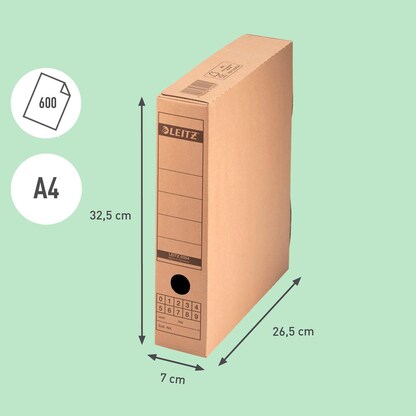 Artikelbild 2 für LEITZ Archivboxen 6084 braun 7,0 x 26,5 x 32,5 cm, 10 St., Artikelnummer 665968