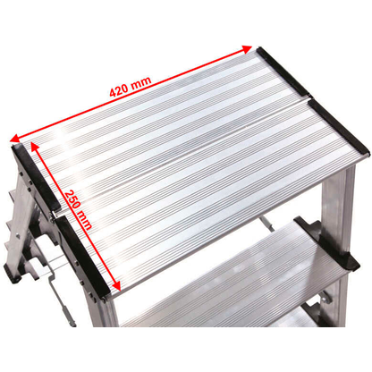 Artikelbild 4 für KRAUSE Klapptritt MONTO Treppo silber 2x 3 Stufen, H: 73,0 cm, Artikelnummer 567565