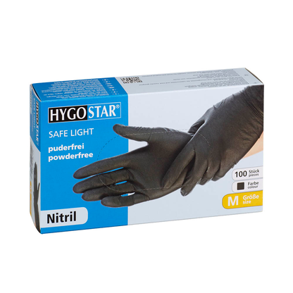 Artikelbild für HYGOSTAR unisex Einmalhandschuhe SAFE LIGHT schwarz Größe M, 100 St., Artikelnummer 759688