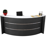 Artikelbild 1 für Kerkmann Empfangstheke BARI gebogen, anthrazit, weiß 257,5 x 122,5 x 112,0 cm, Artikelnummer 690368