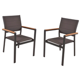 Artikelbild 1 für Garden Pleasure Gartenstühle mit Armlehnen DAVINA grau, braun, Metall, 2 St., Artikelnummer 311379