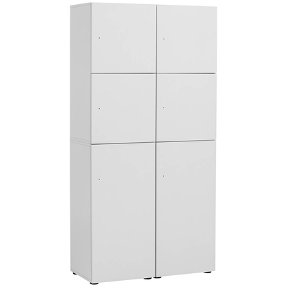 Artikelbild für MÖBELPARTNER Spind Locked weiß 702029, 6 Schließfächer 90,8 x 40,7 x 185,2 cm, Artikelnummer 523107