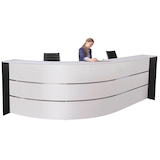 Artikelbild 1 für Kerkmann Empfangstheke BARI gebogen, weiß, anthrazit 334,0 x 182,5 x 112,0 cm, Artikelnummer 690394