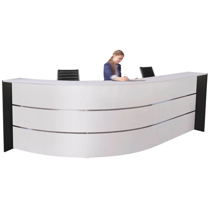 Artikelbild für Kerkmann Empfangstheke BARI gebogen, weiß, anthrazit 334,0 x 182,5 x 112,0 cm, Artikelnummer 690394