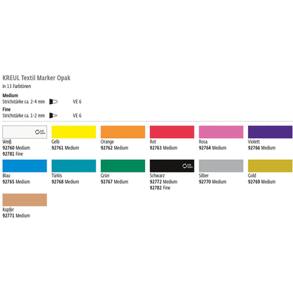 Artikelbild 15 für KREUL Opak Stoffmalfarbe farbsortiert, 5 St., Artikelnummer 115919