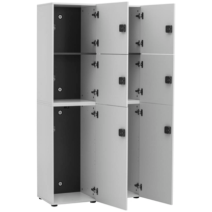 Artikelbild 6 für MÖBELPARTNER Spind Locked weiß 702029, 6 Schließfächer 90,8 x 40,7 x 185,2 cm, Artikelnummer 523107