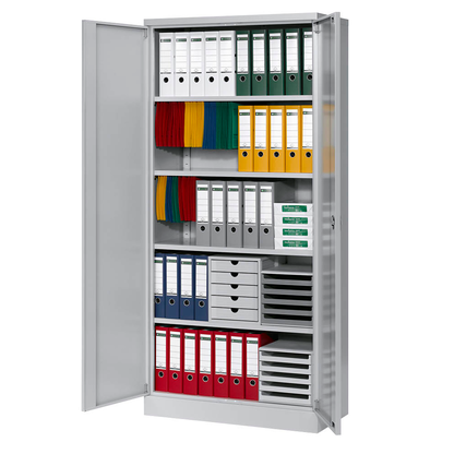 Artikelbild 7 für Gürkan Stahlschrank 100070 lichtgrau 4 Fachböden 92,0 x 42,0 x 195,0 cm, aufgebaut, 1 St., Artikelnummer 493544