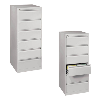 Artikelbild für CP Acurado Karteischrank lichtgrau 6 Schubladen 55,3 x 59,0 x 135,7 cm, 1 St., Artikelnummer 826941