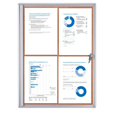 Artikelbild 1 für Showdown® Displays Schaukasten Economy XS Kork silber 4x DIN A4 49,1 x 2,6 x 65,5 cm, 1 St., Artikelnummer 361915