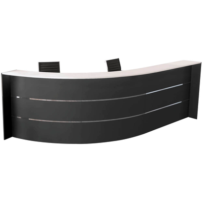 Artikelbild für Kerkmann Empfangstheke BARI gebogen, anthrazit, weiß 334,0 x 182,5 x 112,0 cm, Artikelnummer 690406