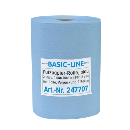 Artikelbild für Putztuchrollen Basic-Line 2-lagig blau, 1.000 Blätter, 2 Rollen, Artikelnummer 485601