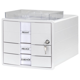Artikelbild 1 für HAN Schubladenbox IMPULS mit Schloss weiß 1018-12D, DIN A4 mit 3 Schubladen, 1 St., Artikelnummer 661682