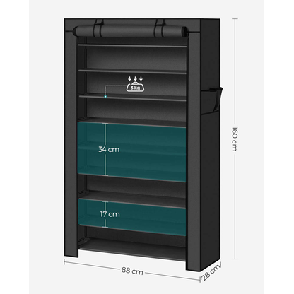 Artikelbild 5 für SONGMICS Schuhregal schwarz 88,0 x 28,0 x 160,0 cm, 1 St., Artikelnummer 262236