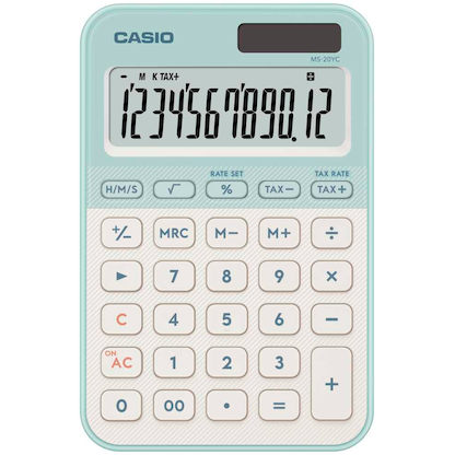 Artikelbild für CASIO MS-20YC-LG Taschenrechner hellgrün, weiß, Artikelnummer 776457