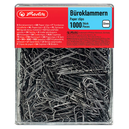 Artikelbild für herlitz Büroklammern silber verzinkt, 1.000 St., Artikelnummer 802159