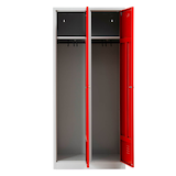 Artikelbild 1 für Gürkan Spind lichtgrau, feuerrot 103974, 2 Schließfächer 80,0 x 50,0 x 180,0 cm, Artikelnummer 560565