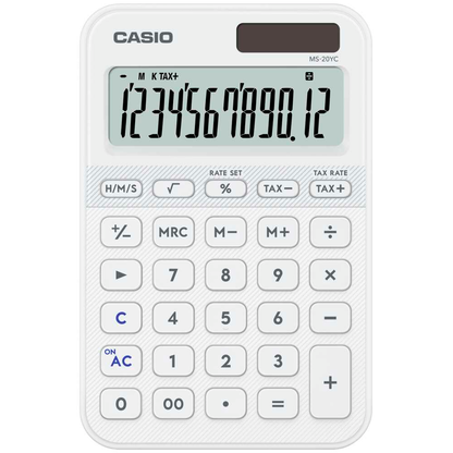 Artikelbild für CASIO MS-20YC-WE Taschenrechner weiß, Artikelnummer 776509