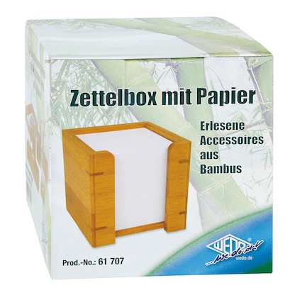 Artikelbild 2 für WEDO Zettelbox Bambus braun inkl. 900 Notizzettel, 1 St., Artikelnummer 260152