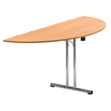 Artikelbild 1 für SODEMATUB Mehrzwecktisch buche halbrund, Rundrohr chrom, 140,0 x 70,0 x 74,0 cm, Artikelnummer 380196