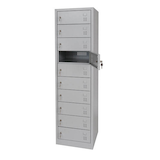 Artikelbild 1 für Gürkan Schließfachschrank lichtgrau 110096, 10 Schließfächer 50,0 x 50,0 x 180,0 cm, Artikelnummer 564928
