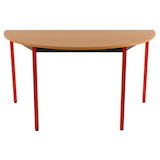 Artikelbild 1 für SODEMATUB Mehrzwecktisch buche, rot halbrund, Vierkantrohr rot, 140,0 x 70,0 x 74,0 cm, Artikelnummer 480087