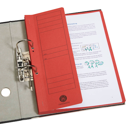 Artikelbild 2 für Ösenhefter Karton rot DIN A4, halber Deckel, 1 St., Artikelnummer 136731